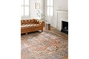 Loloi II Loren Terracotta/Sky Area Rug (5'-0"x7'-6") - Prime Rugs