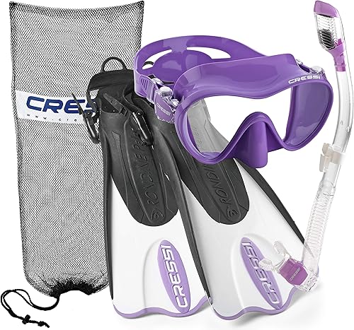 Cressi Diseño italiano de alta calidad con lente de vidrio templado sin marco, máscara de buceo, esnórquel seco, aleta de esnórquel palau, juego de disponible en Yaxa Colombia