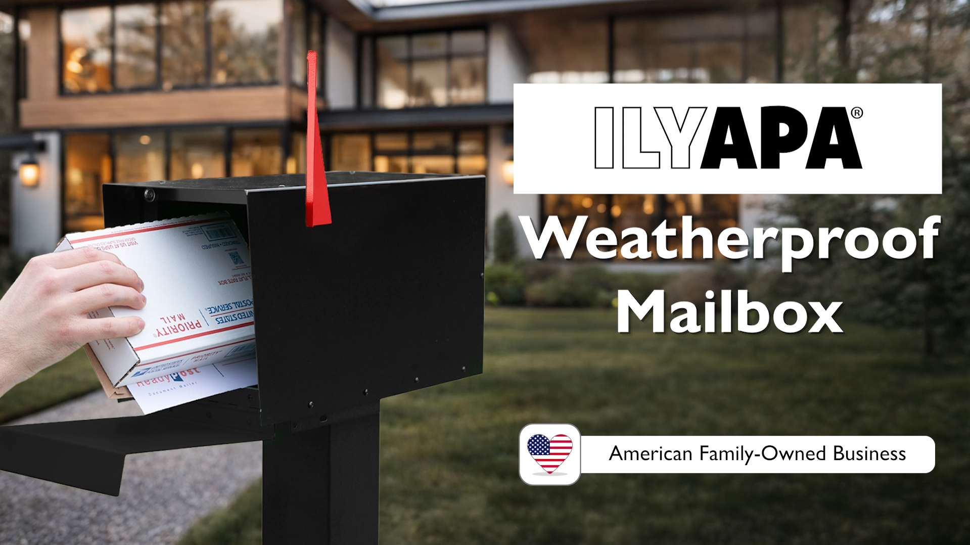Amazon.com: Ilyapa Modern Mailbox for Post Mount - Black with