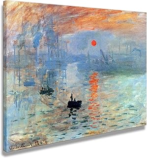 Quadro Monet Claude Impressione: Levar del Sole - Stampa su Tela Canvas Intelaiata - 60 x 46 cm