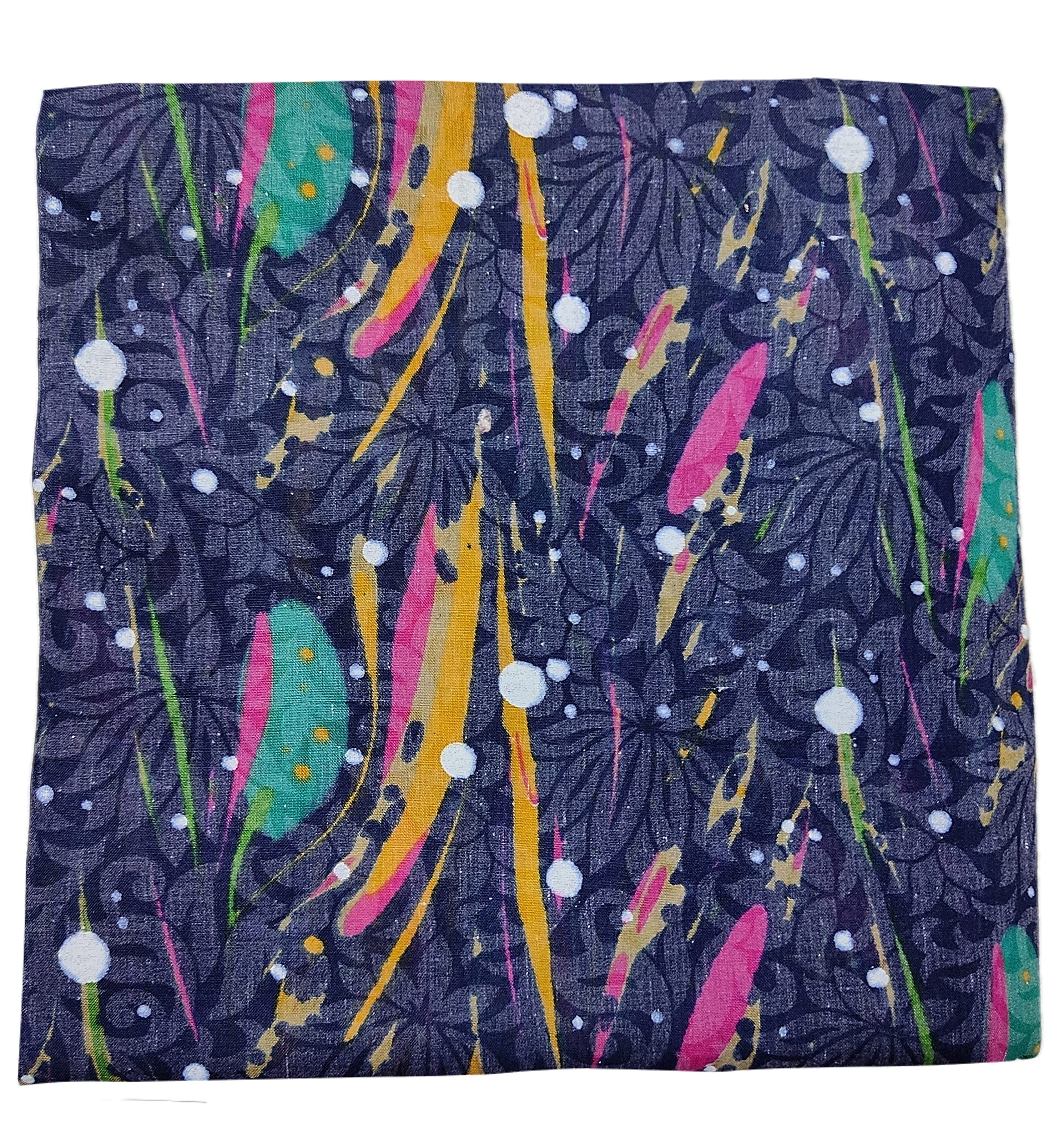 GenericCOTTON PRINT(WOMEN's Unstitched fabric,Width-44 inch,Length-2.5 meter,For making Kurti,Gown,Palazo,Dress Material,Tunics,Top,maxi,nighty.FREE_SIZE(Multicolor Prints)