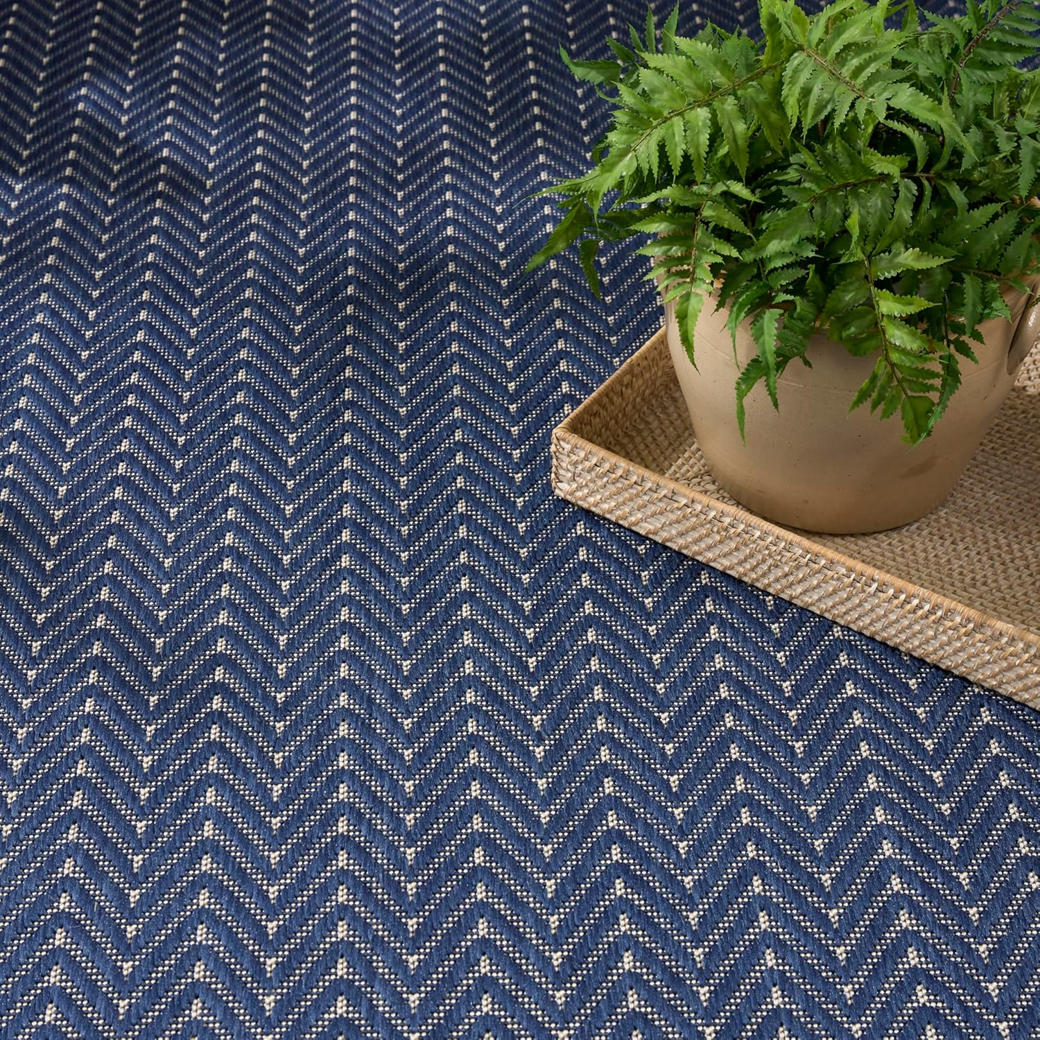 Nourison Home Horizon Indoor/Outdoor Navy 8' x 10' Area Rug - Easy Clean, Non Shedding, Bed Room, Living Room, Dining Room, Kitchen (8' x 10')