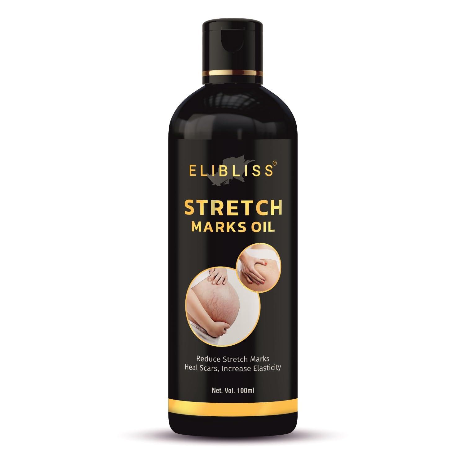 Elibliss Stretch Mark Oil to Reduces stretch marks, prevention, smooth, silky & non greasy Skin for women Toxin-Free