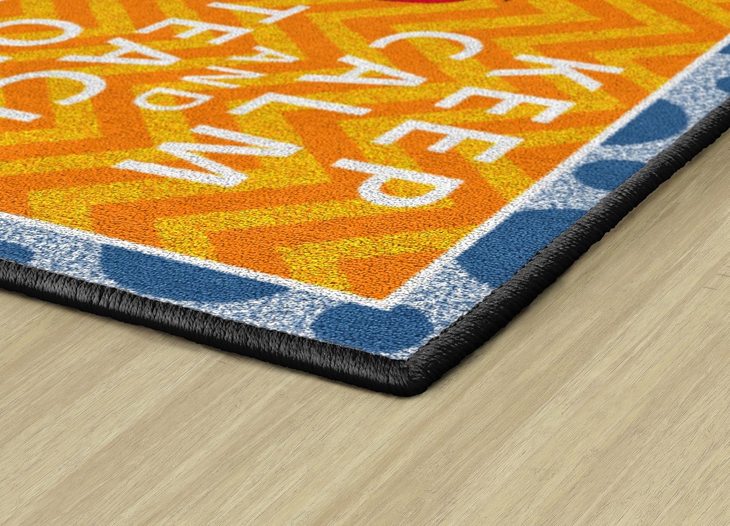 Flagship Carpets - Keep Calm & Teach On Area Rug for Kid's Classroom, Children's Daycare, Home School and Teacher's Room Carpet, 2' x 3', Orange & Blue