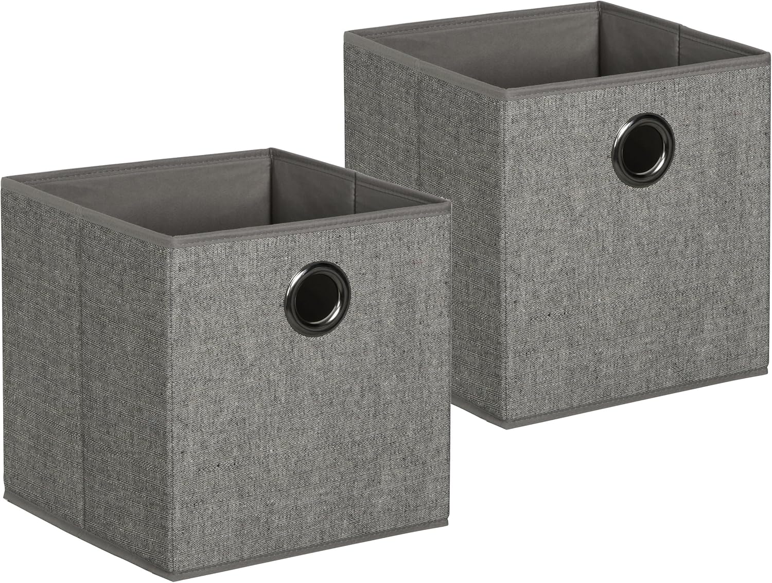 HomeCrate Foldable Burlap Canvas, Cloth Storage Cube Basket Bin, Pack