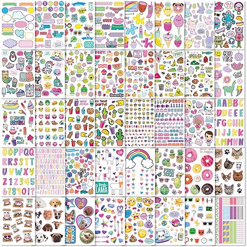 Miniatura 8 de Fashion Angels Más de 1000 calcomanías ridículamente lindas para niños, divertidas calcomanías de manualidades para álbumes de recortes,