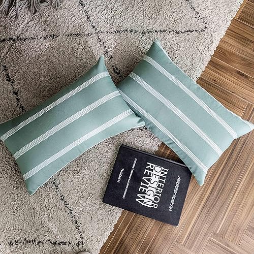 Vista 51 de Home Brilliant Large Stripe Decorative Pillow Covers Euro Shams Cover for Living Room, 24x24 inches(60x60 cm) Set of 2, Tan