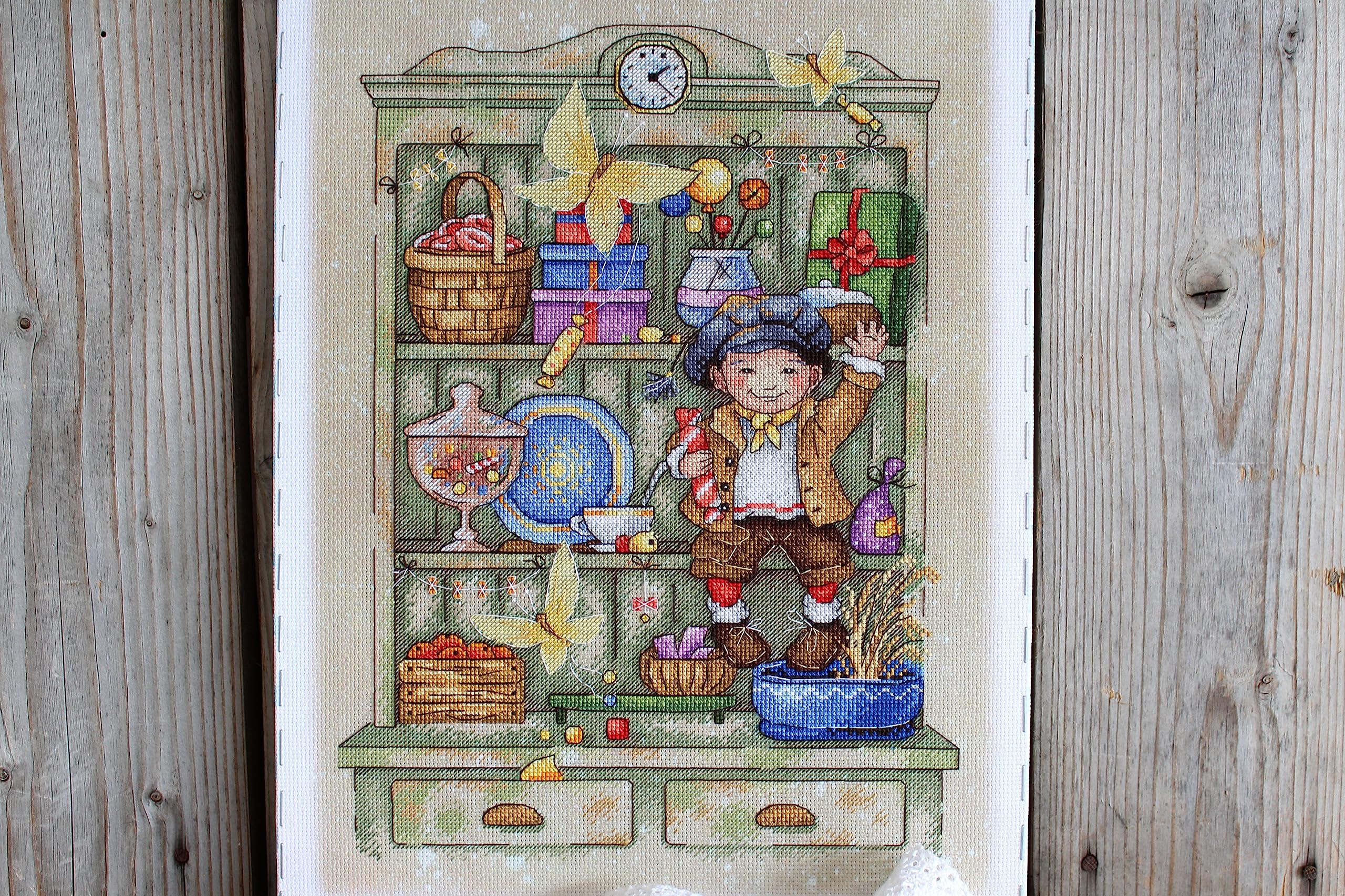 MP Studia Kit per ricamo a punto croce per adulti e principianti, decorazione per la casa, 29 x 21 cm, 18 ct.