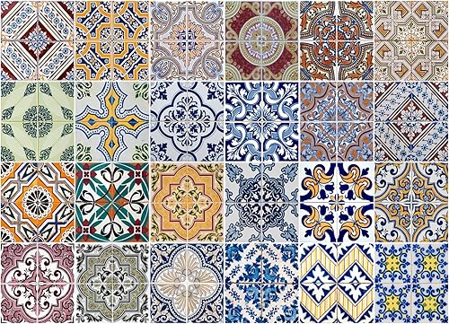 CREARREDA CR-67202 Azulejos Vinilo Decorativo, Multicolor