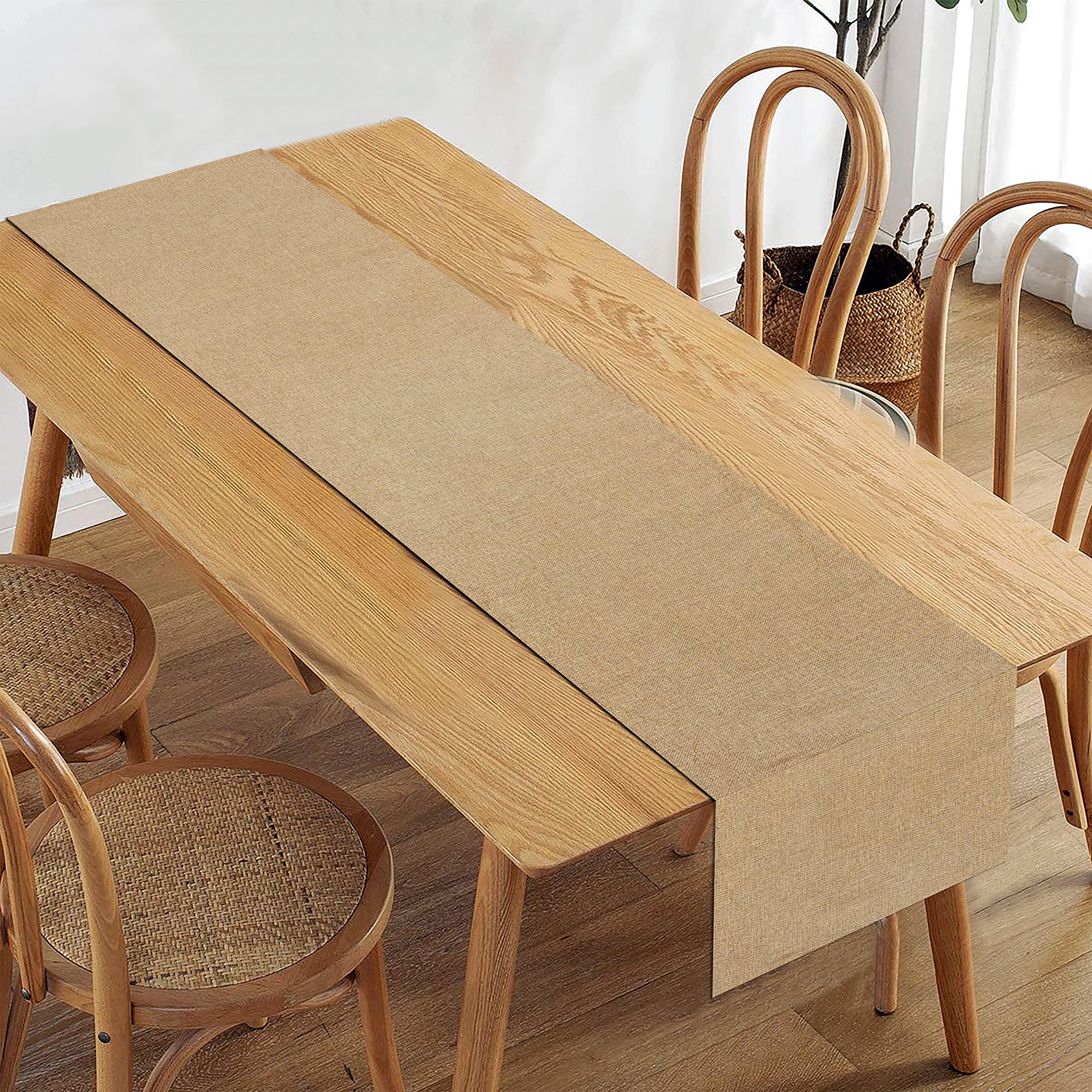 Yellow Weaves Jute Dining Table Runner, (12 X 72 Inches) - Beige-image-22