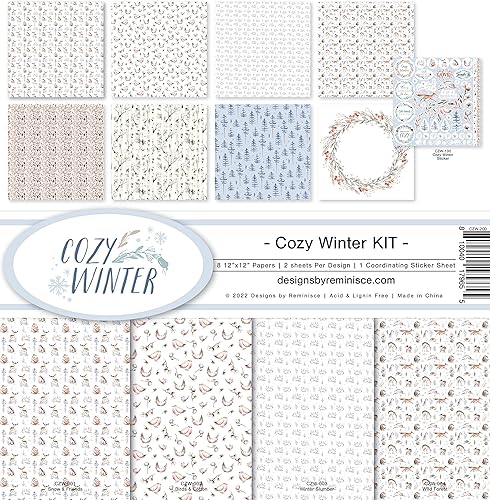 Reminisce Cozy Winter Collection - Juego de álbumes de recortes, color blanco