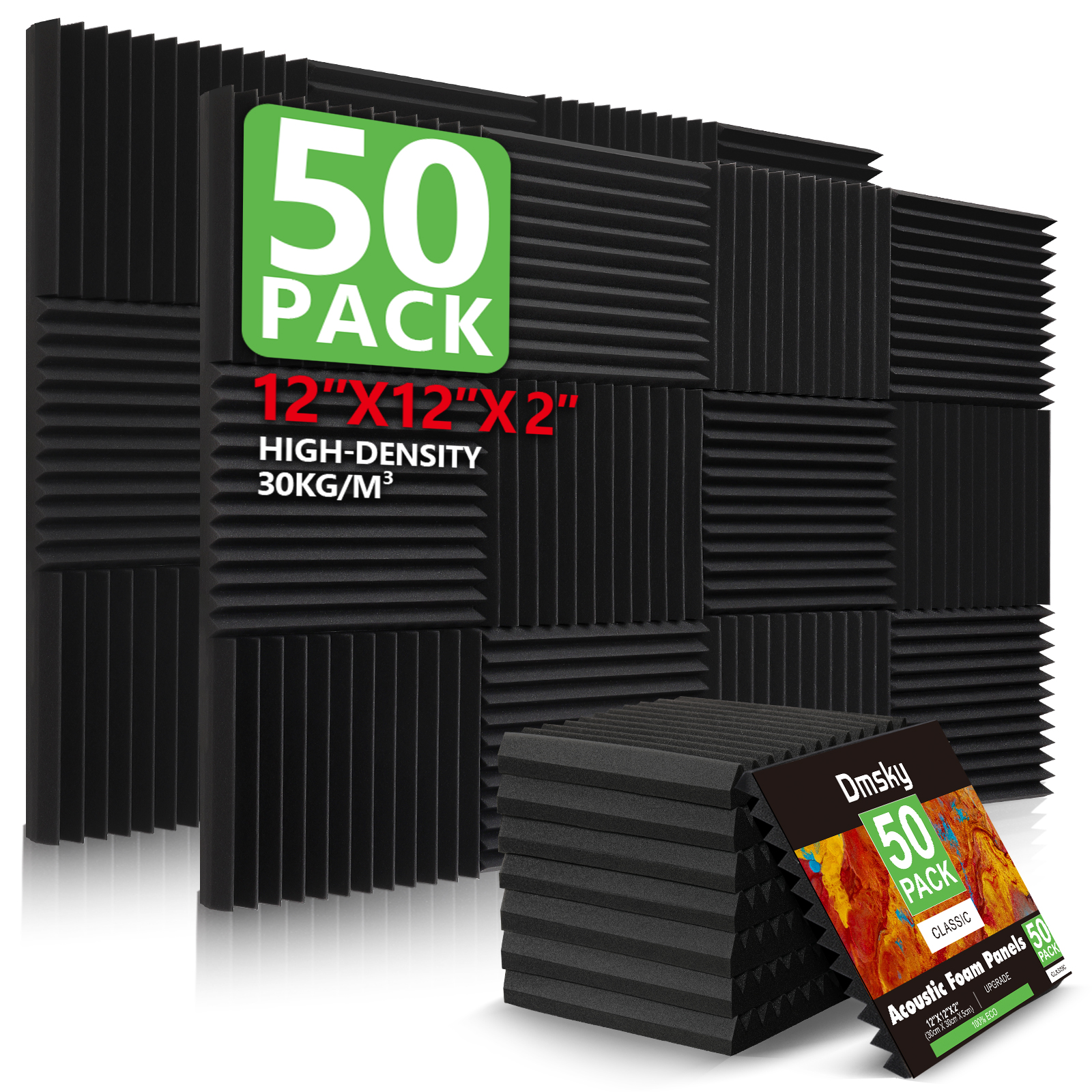 Amazon.com: 50 Pack Acoustic Foam Panels,2
