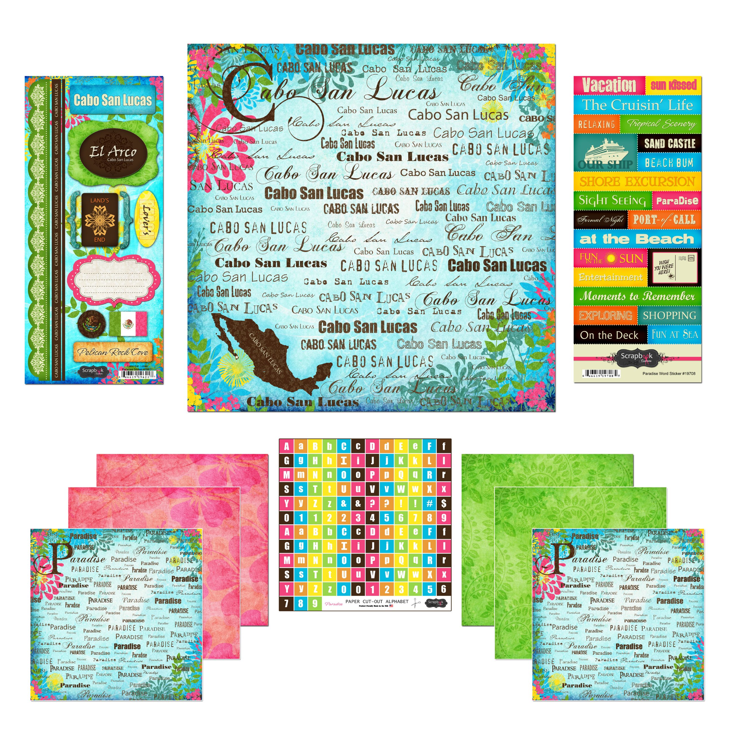 Scrapbook Customs Themed Paper and Stickers Scrapbook Kit, Cabo San Lucas Paradise