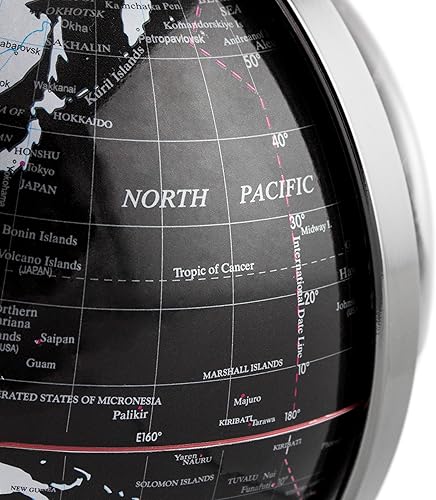 Miniatura 2 de BRUBAKER Globo político interactivo para decoración de oficina, 7.5 pulgadas de alto, color negro