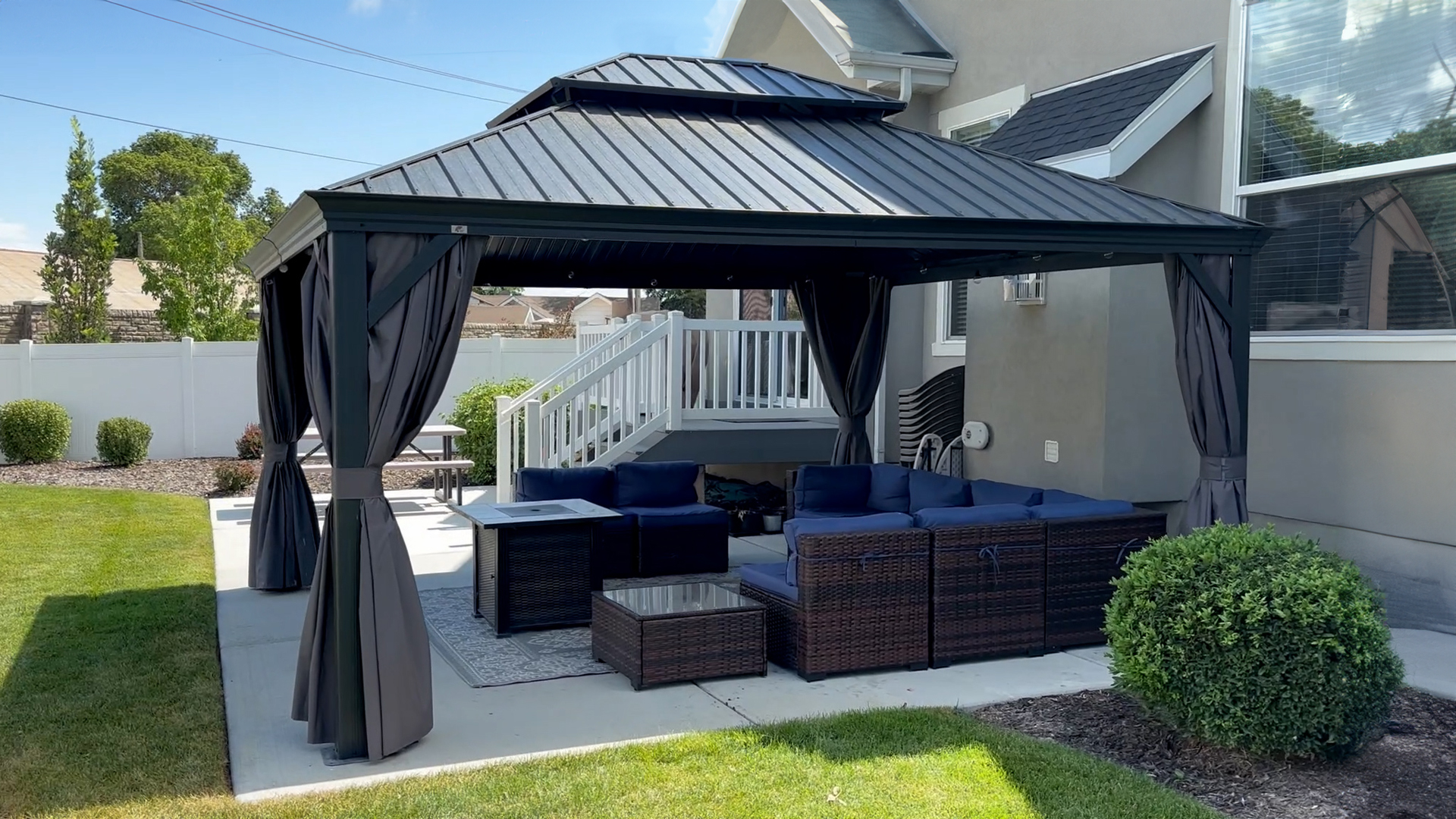 Amazon.com : PURPLE LEAF 13' X 15' Permanent Gazebo with Metal