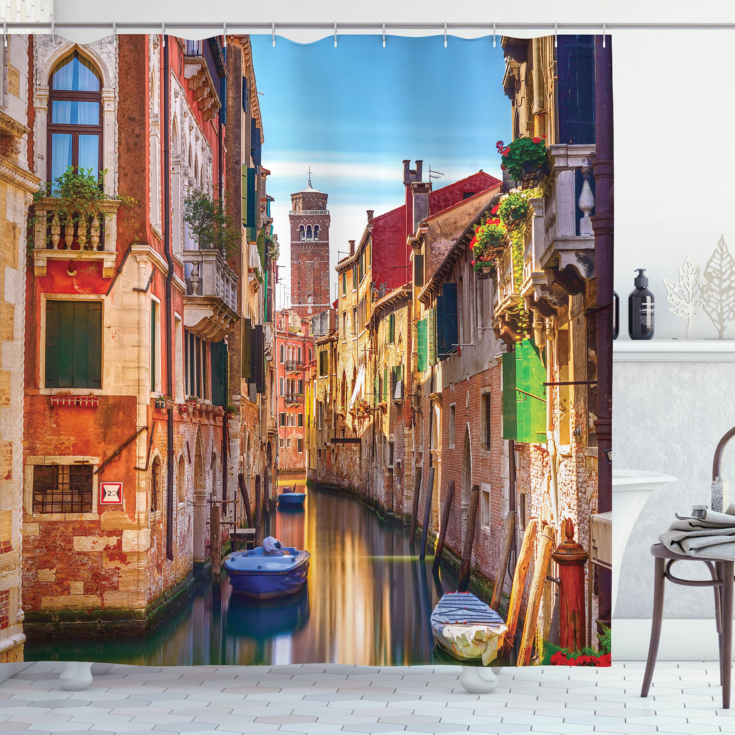 Ambesonne European Cityscape Decor Shower Curtain Set Venice Cityscape  Narrow | Desertcart Seychelles, image size:2560x2560