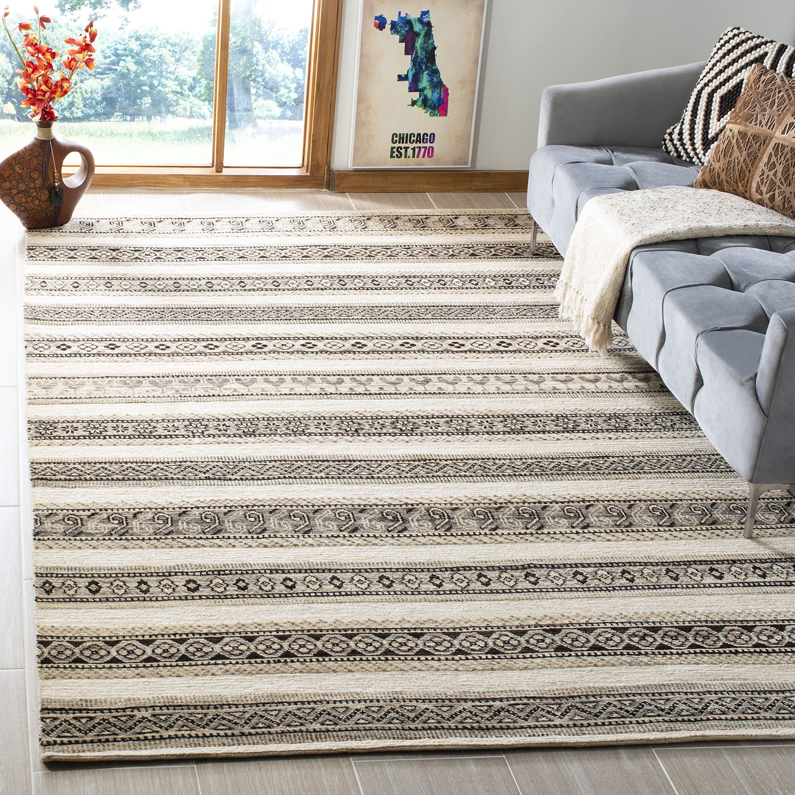 Amazon.com: SAFAVIEH Santa Fe Collection 6' x 9' Natural/Multi
