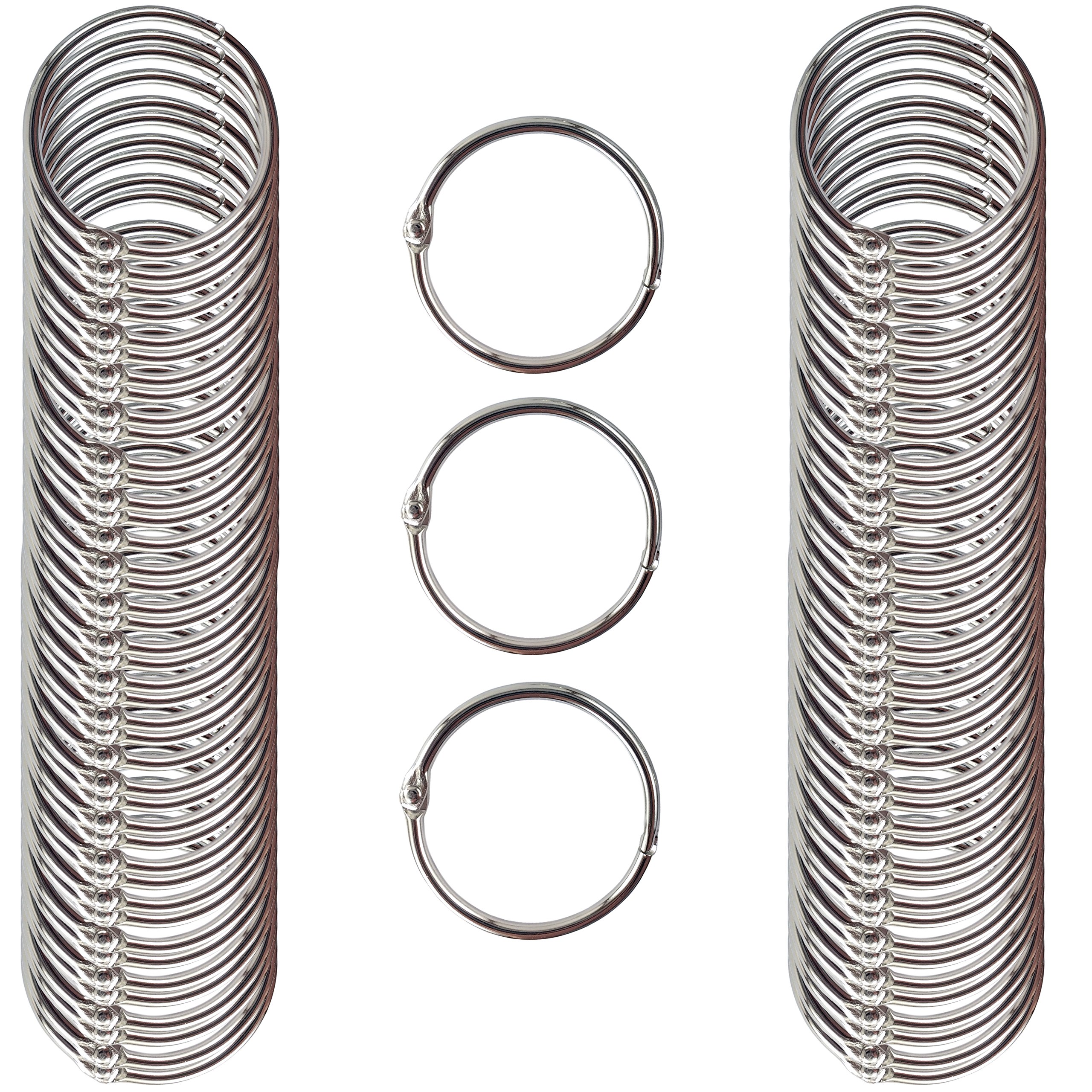 Clipco Book Rings Medium 1.5-Inch Nickel Plated (100-Pack)