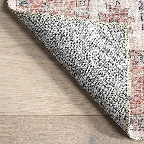 Miniatura 5 de nuLOOM Layna - Alfombra vintage lavable a máquina, 5 x 8 pies, gris claro, rectangular, 0.15 pulgadas de grosor