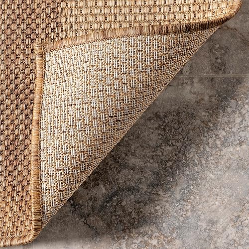 Miniatura 3 de nuLOOM Natasha - Alfombra casual a rayas para interiores y exteriores, 5 x 8 pies, color beige