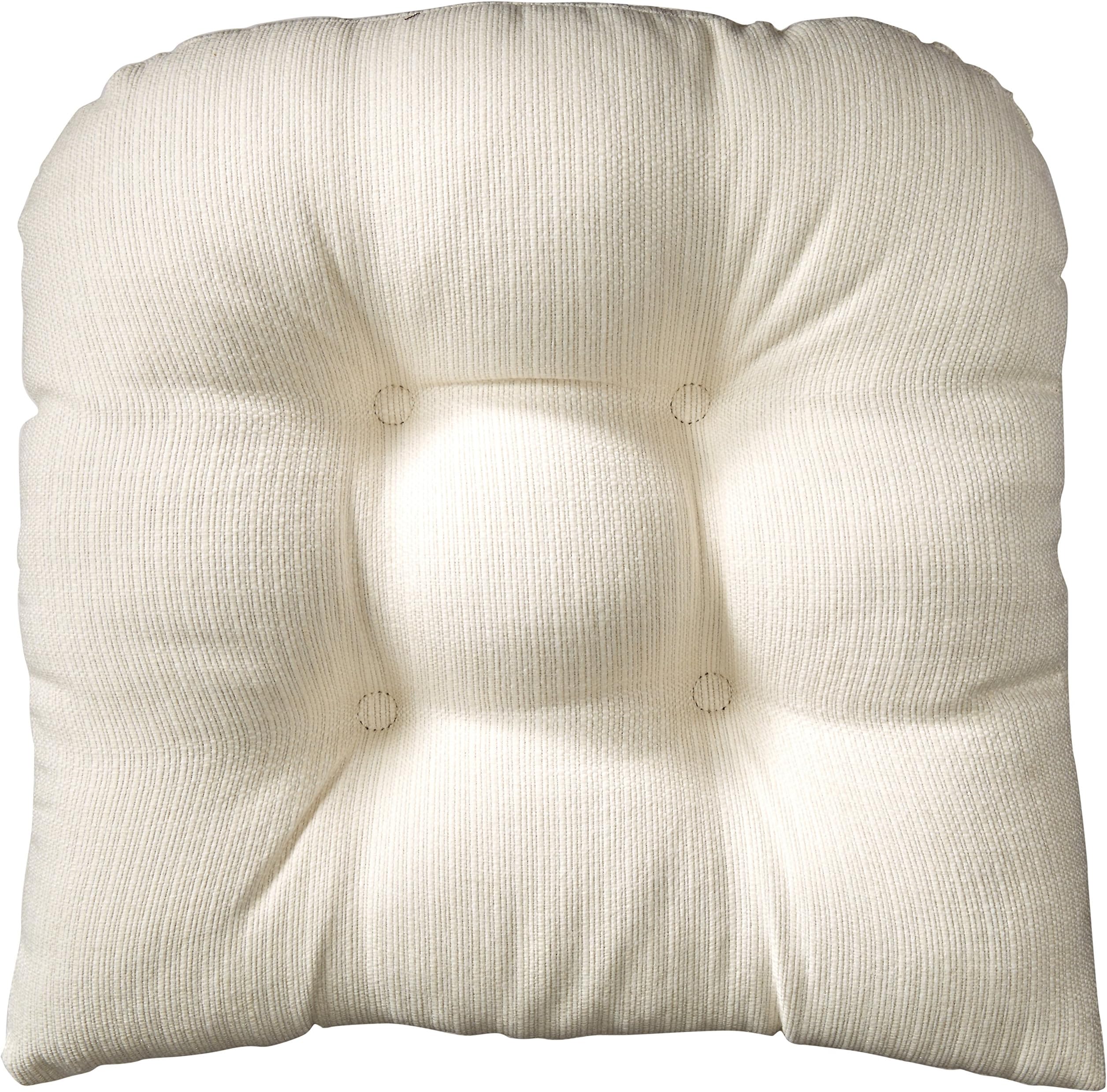 Klear Vu Gripper Non-Slip Omega Tufted Universal Chair Pad Cushion, 17" x 17", Ivory