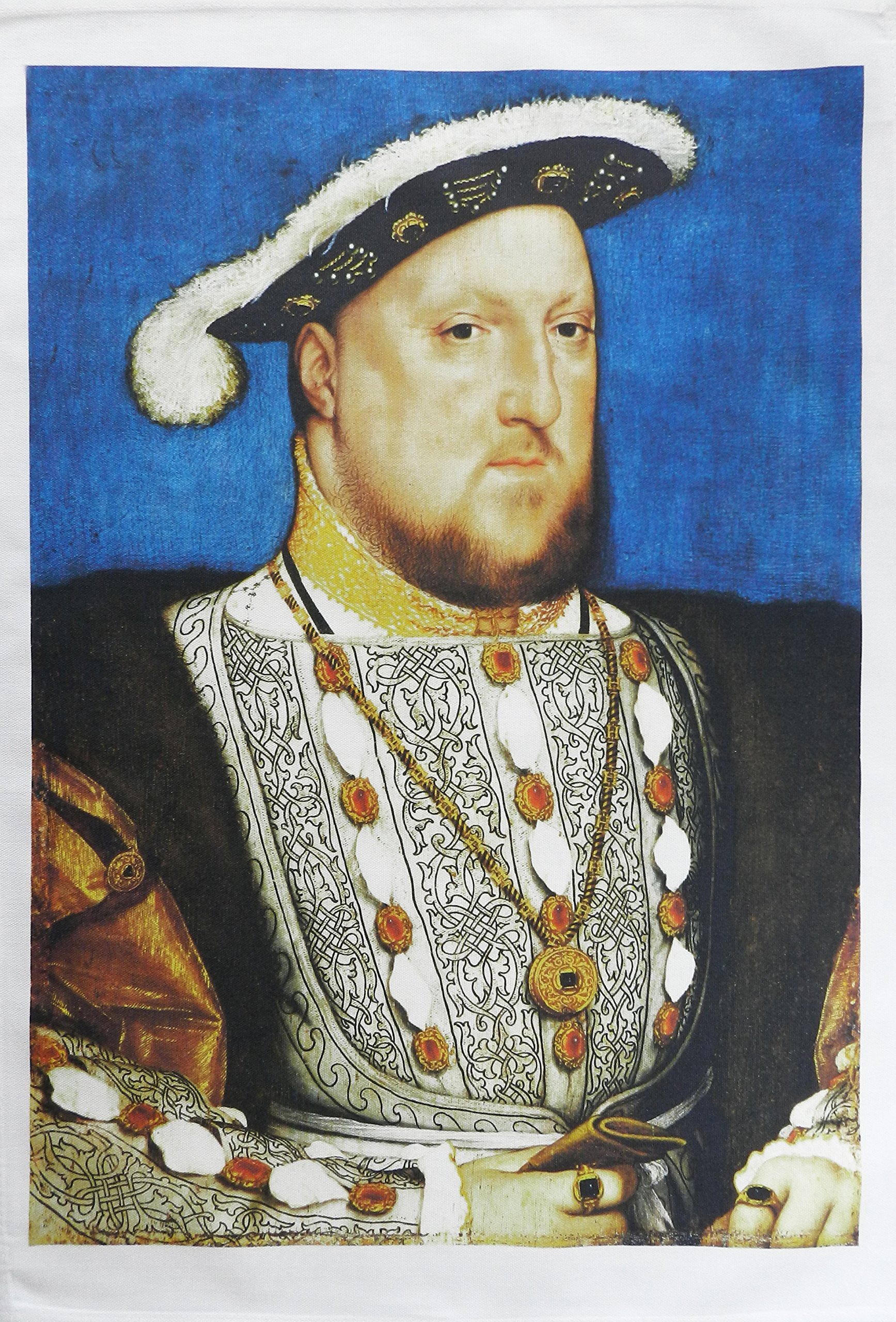 Half A Donkey King Henry Viii Historical Portrait - Large Cotton Tea Towel