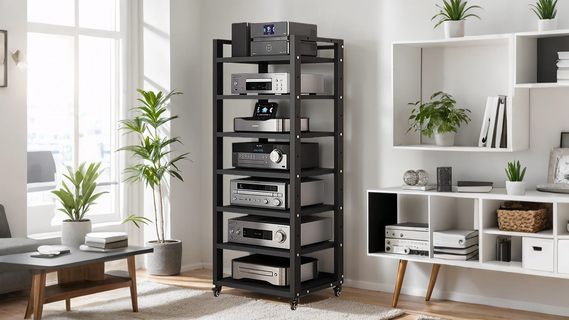 Watch 7-tier adjustable stereo racks and stands audio cabinet on Amazon ...