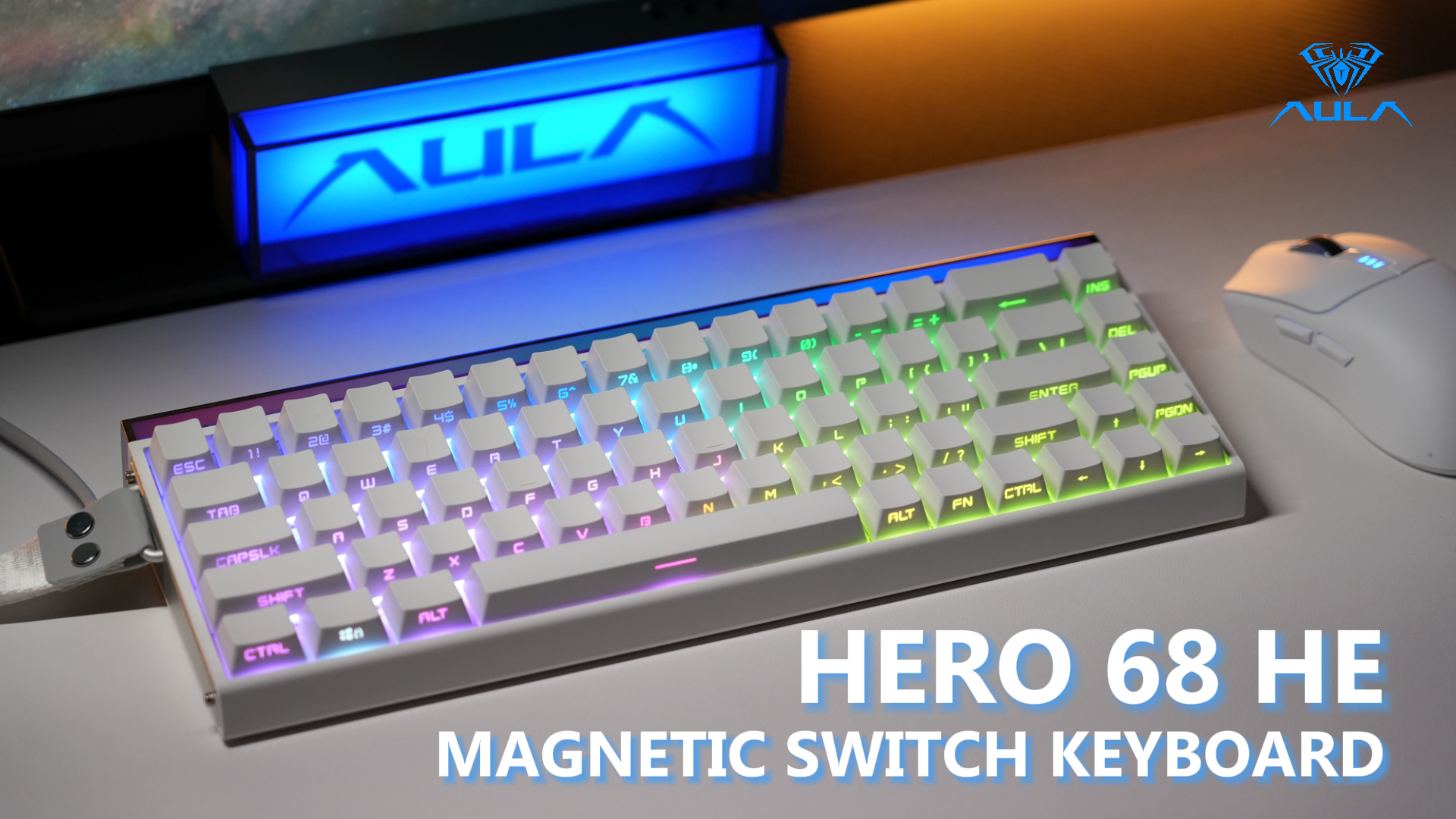 Amazon.com: AULA Hero 68 HE 60% Gaming Keyboard Wired, Hall Effect