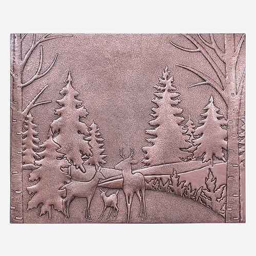 Miniatura 8 de Kitchen Backsplash, Forest Scene with Deer Family Copper Backsplash, Custom Copper Backsplash Panel, Handmade Copper Backsplash Tile, Indoor Outdoor