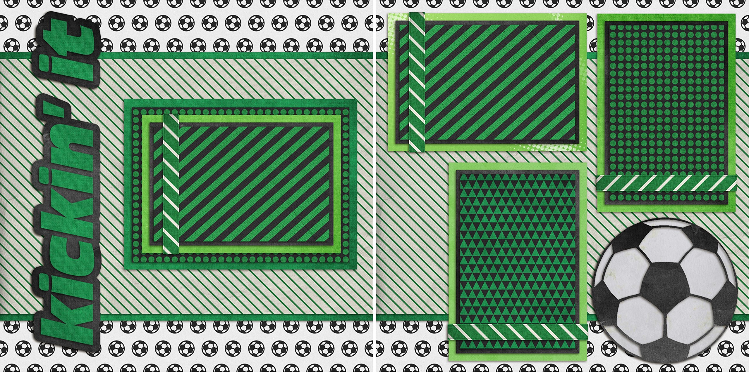 Zestaw do scrapbookingu piłki nożnej - 5 układów podwójnych stron