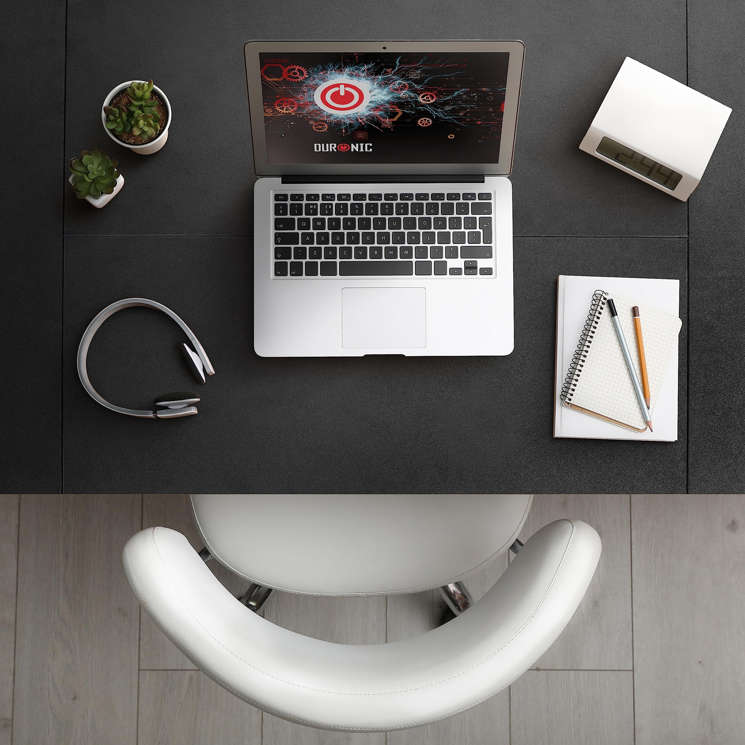 Duronic TT140 BK Tablero de Escritorio sin Patas, 140 x 60 cm, Color Negro | Tablero de Mesa para Escritorio, Grosor 1,9 cm, para Casa, Home Office u Oficina, para Puesto de Trabajo Regulable