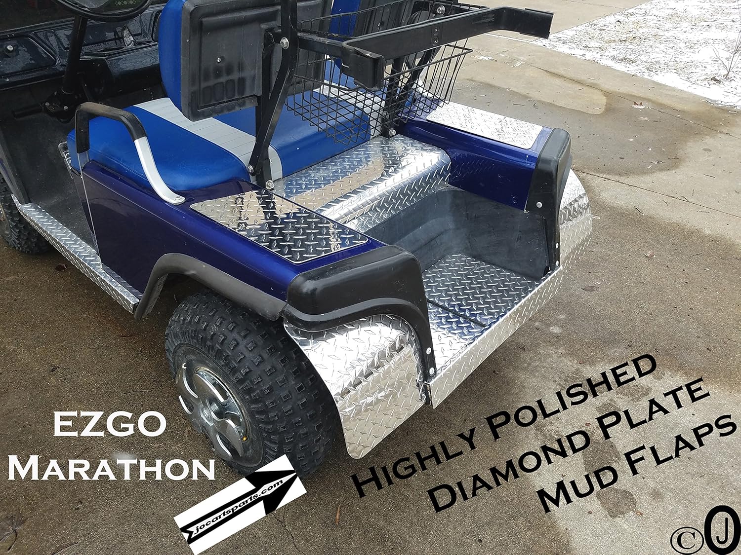 Ezgo Marathon Golf Cart Highly Polished Diamond Plate Mud Flaps