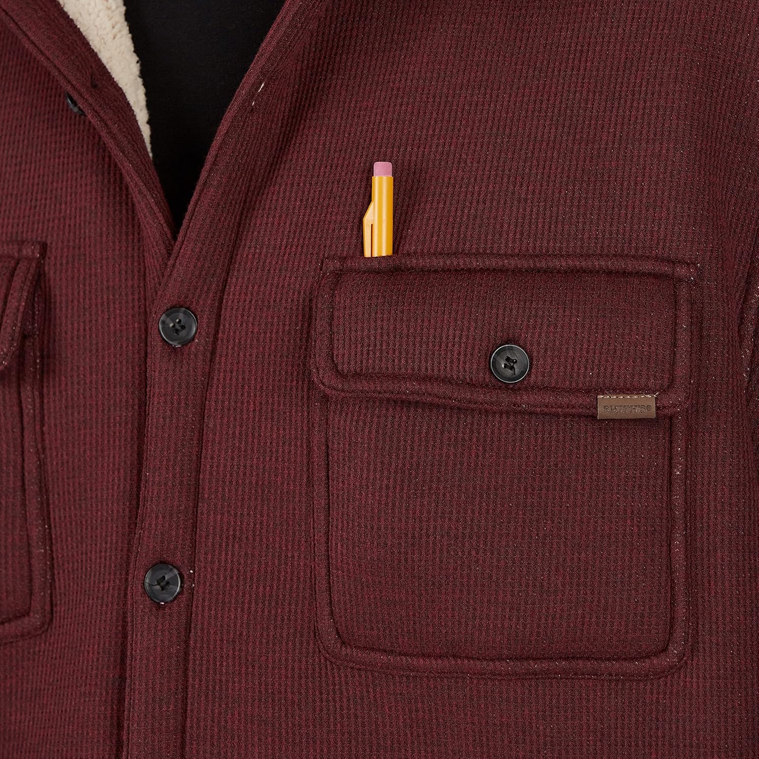 Smith's Workwear Mens Sherpa Heather Thermal Shirt JacketJacket - Image 3