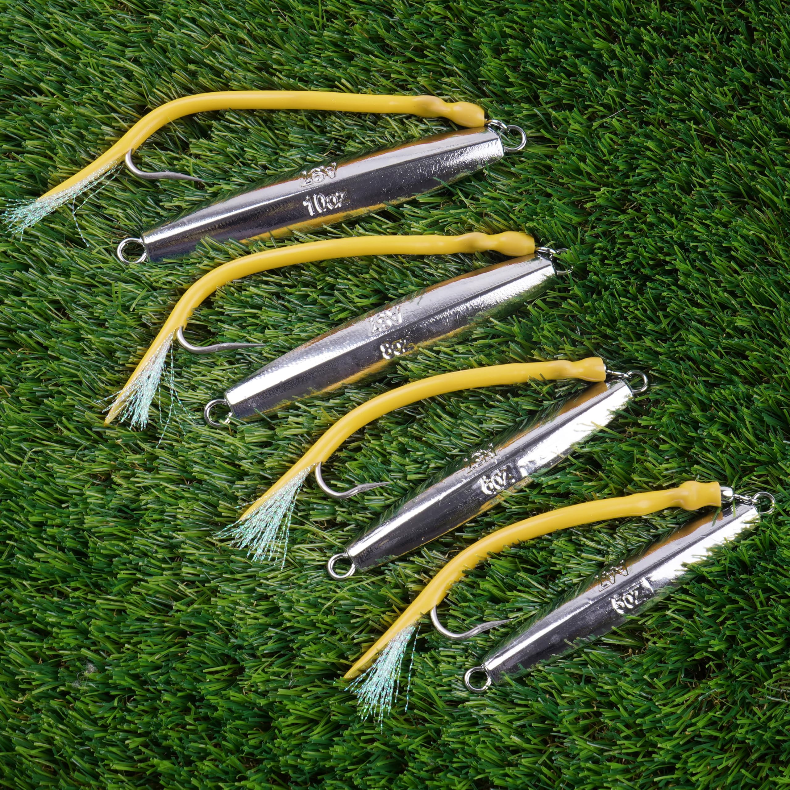 Diamond Jigs, esche da pesca in acqua salata, cucchiaio da jigging con coda a tubo diviso, gancio in acciaio inox, esche per pesca in mare profondo, offshore, pesca sul fondo