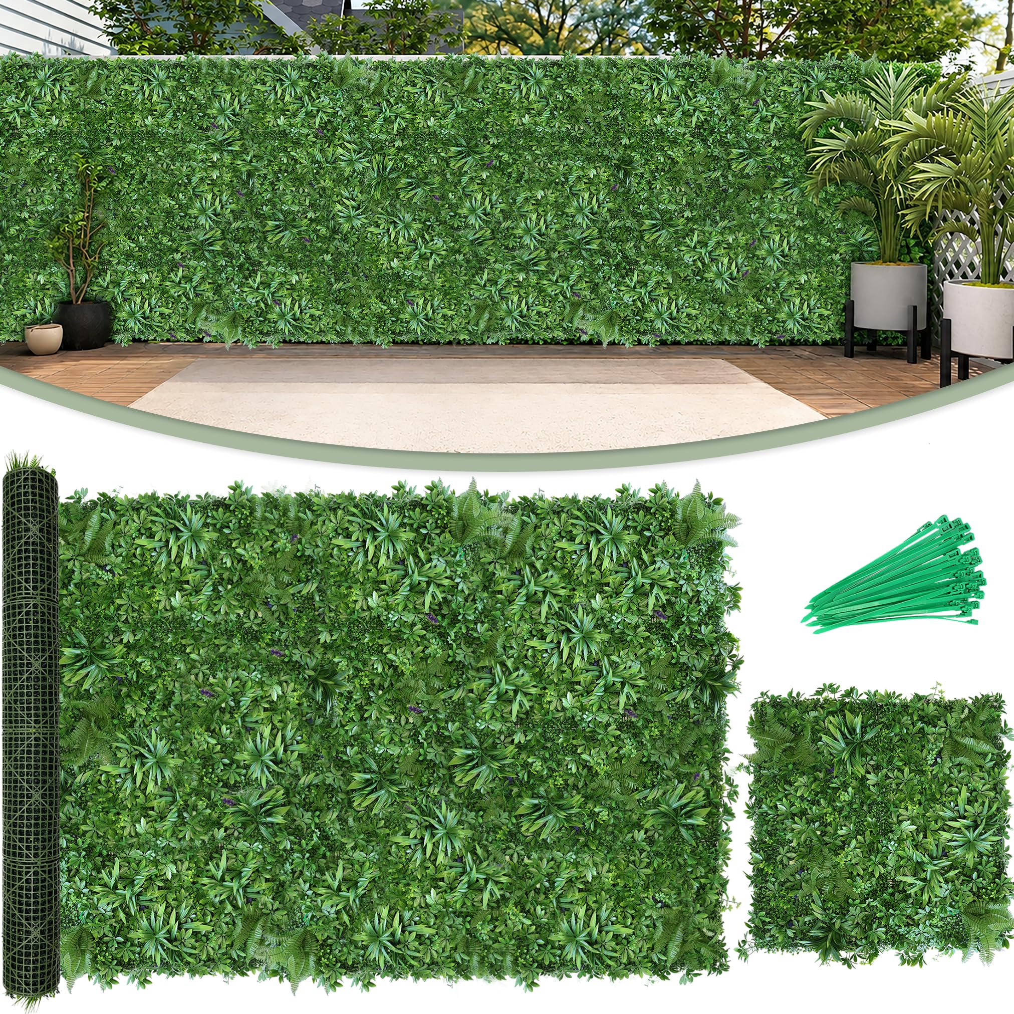 Photo 1 of DOPGIB Artificial Boxwood Hedge Roll - 80"x120", 67 SQFT