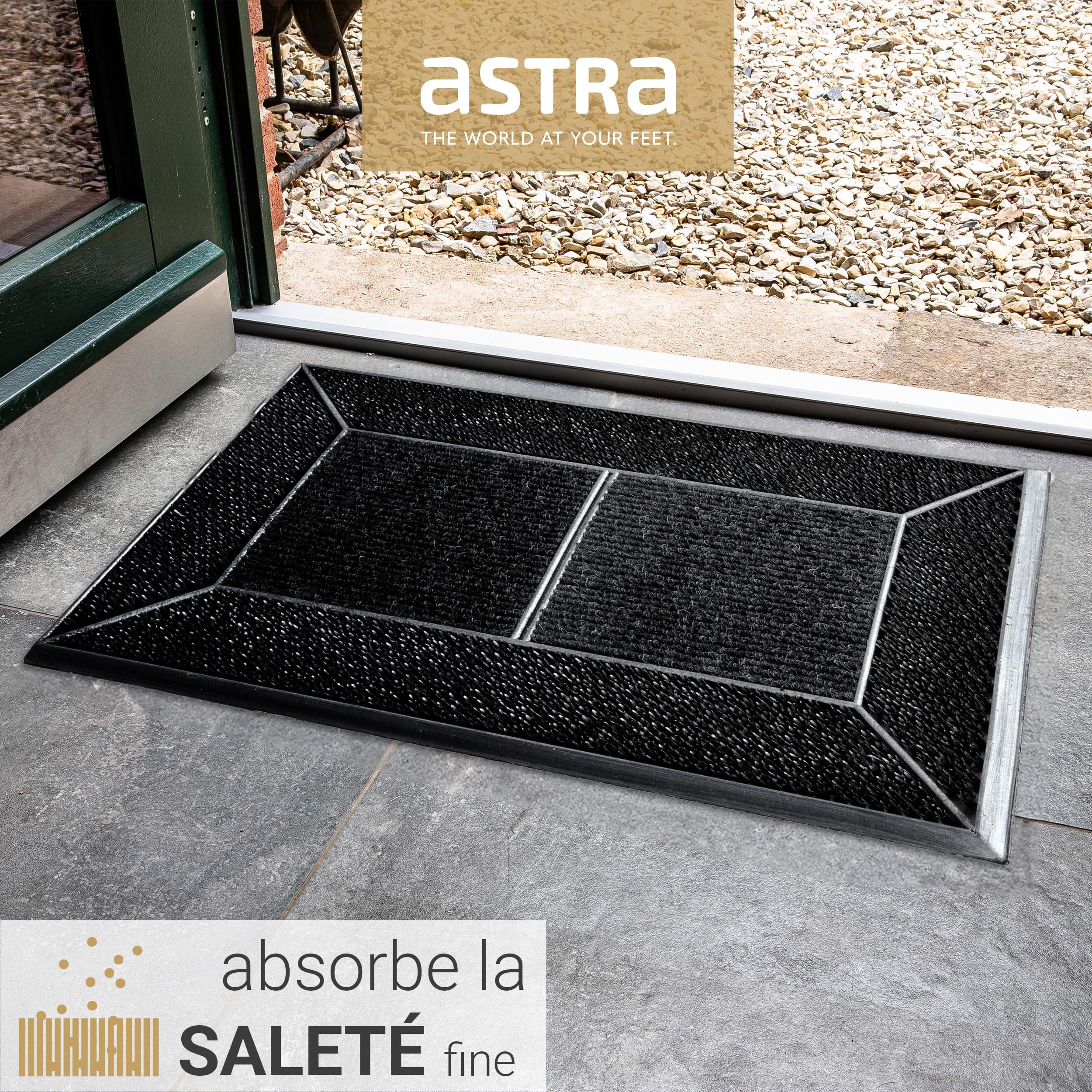 Lot de 2 paillassons d'extérieur antidérapants et résistants aux intempéries - 45 x 75 cm - Anthracite