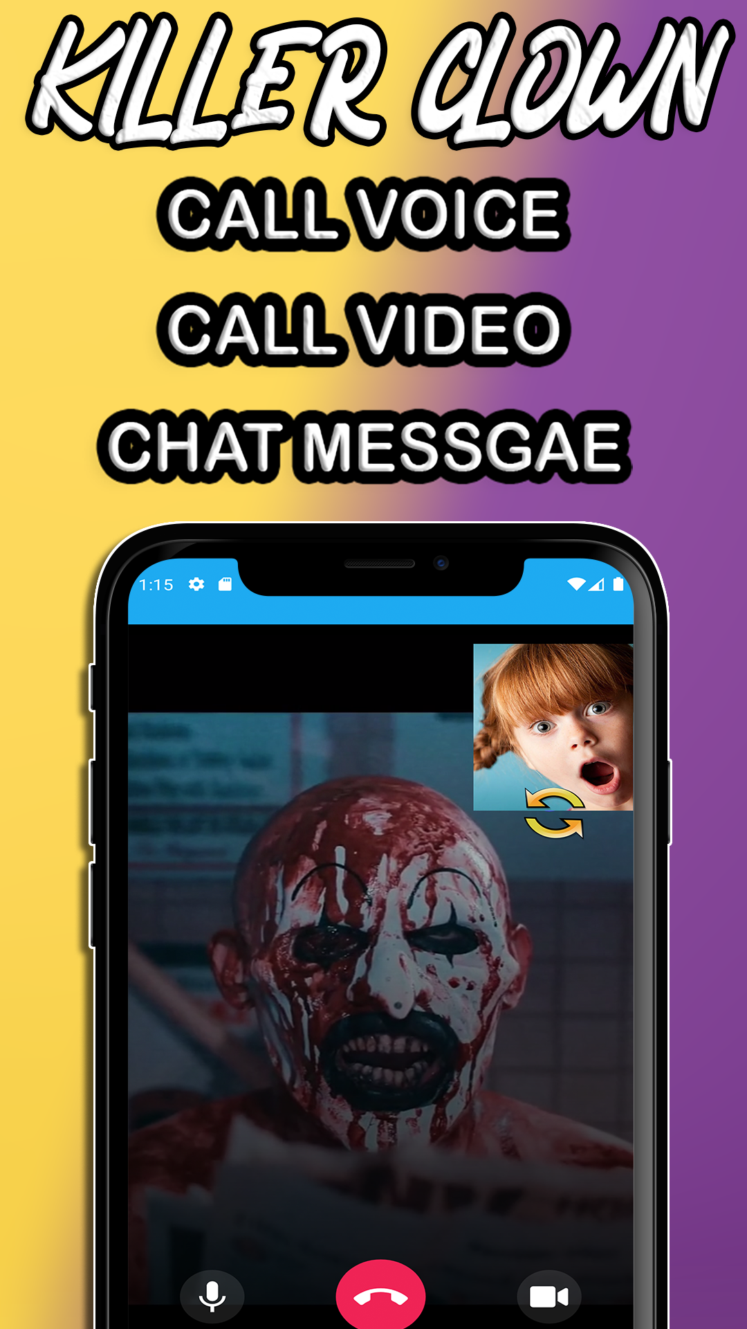 Killer Clown Calling video - call Killer Clown- Fak e Video game ...