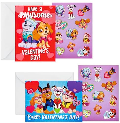 Hallmark Paw Patrol Valentine's Day Cards With Stickers, Kids Assorted (Pack of 24 Cards with Envelopes) - View 3