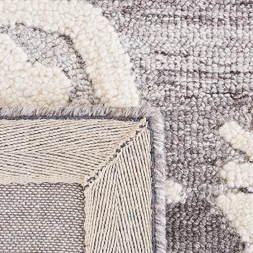 Miniatura 8 de SAFAVIEH Jardin Collection - Alfombra decorativa, 4 x 6 pies, gris y marfil, mezcla de lana floral hecha a mano, ideal para zonas de alto tráfico en