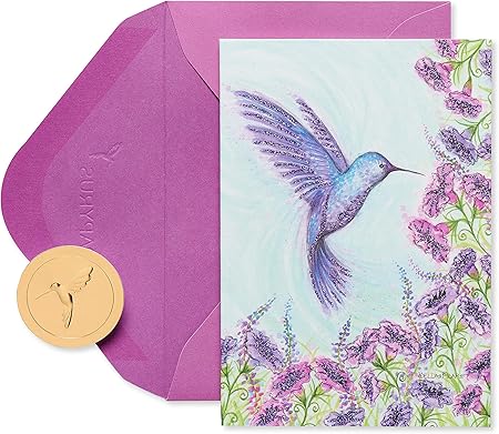 Elegant Hummingbird Papyrus Blank Cards With Envelopes - 12 Count, 4.12