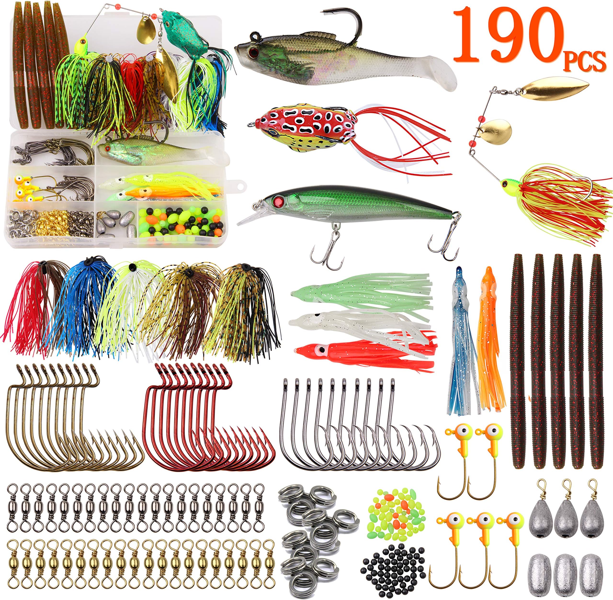 190pcs Bass Fishing Kit