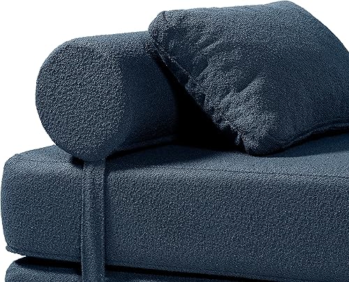 Miniatura 8 de Jaxx Avida Daybed - Cama Queen plegable - Boucle Premium salón elegante y moderno para relajarse y pasar la noche - Azul marino
