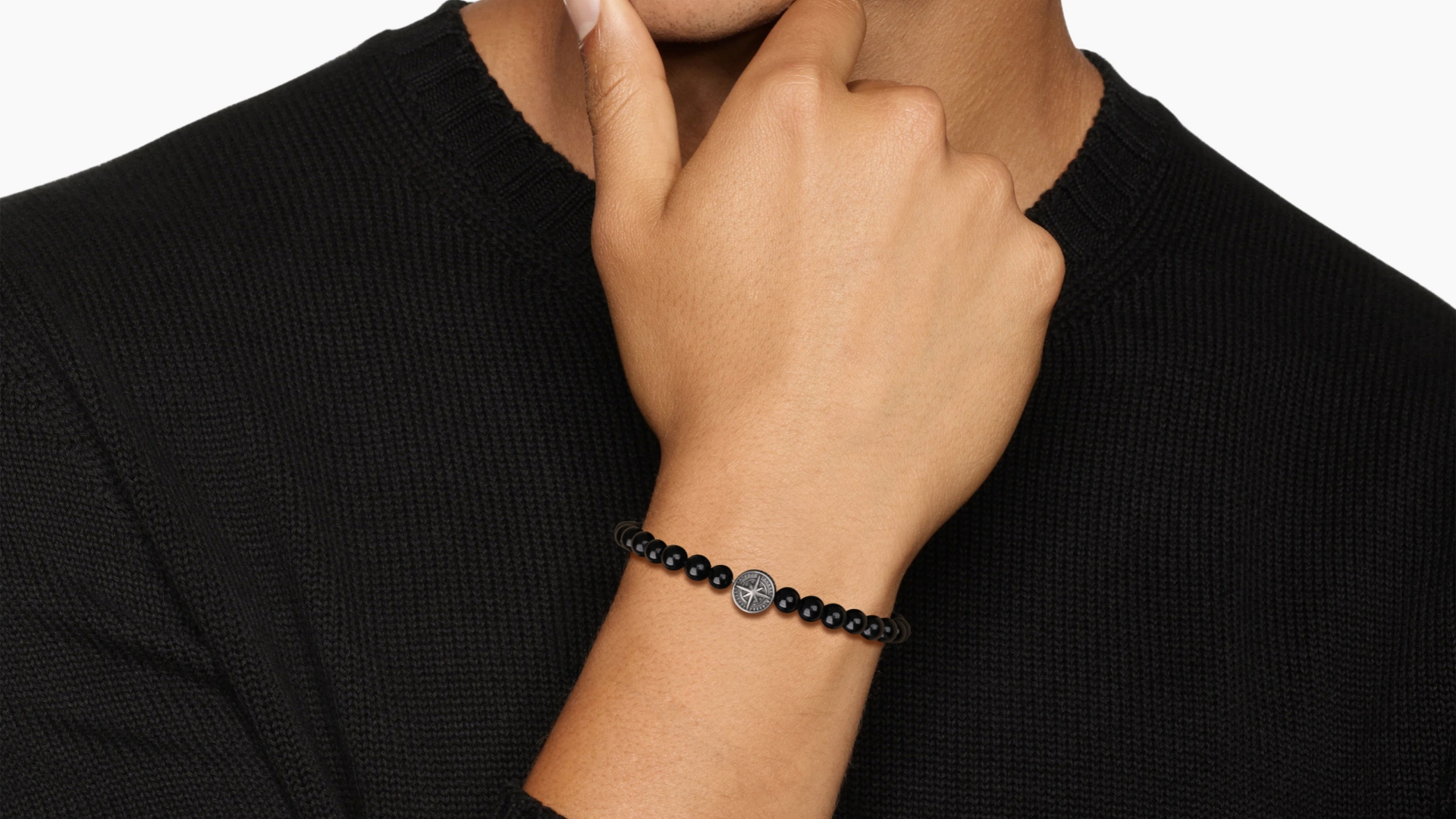 Pulsera para hombre con brújula y cuentas de piedra Tiger Eye miniatura 7