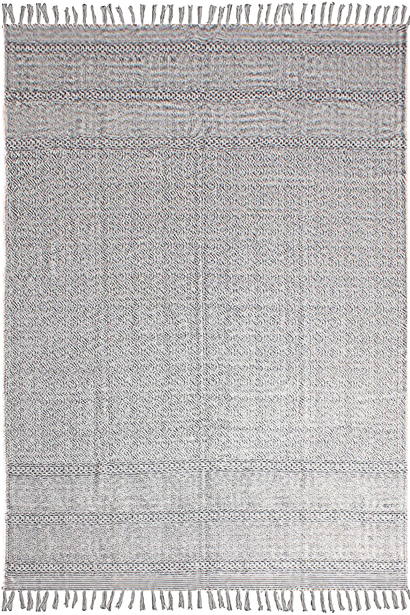 Tapis de yoga en coton gris géométrique 150x150cm style bohème chic