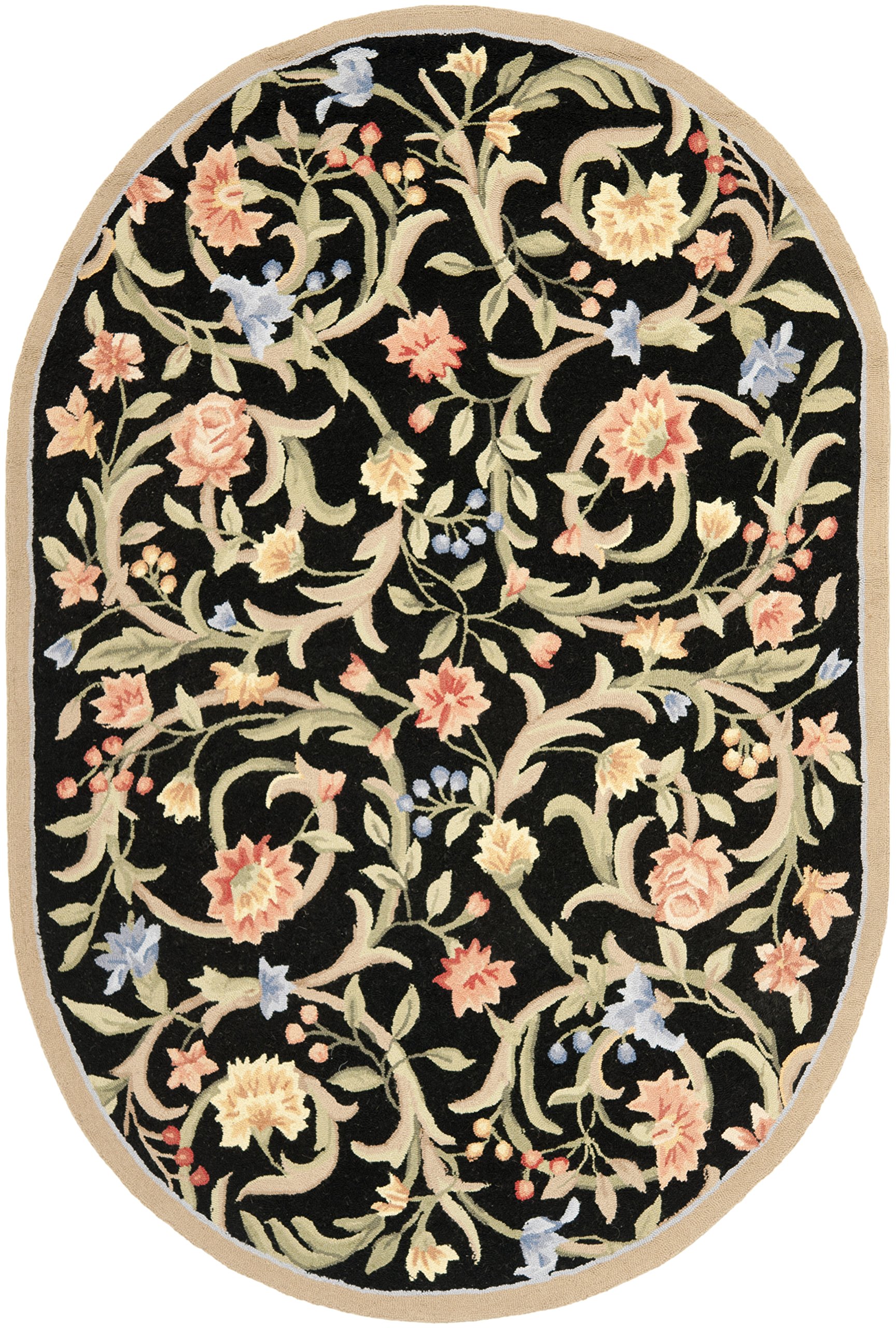 SAFAVIEH Chelsea Oval 3x5 Wool Handmade Black Rug