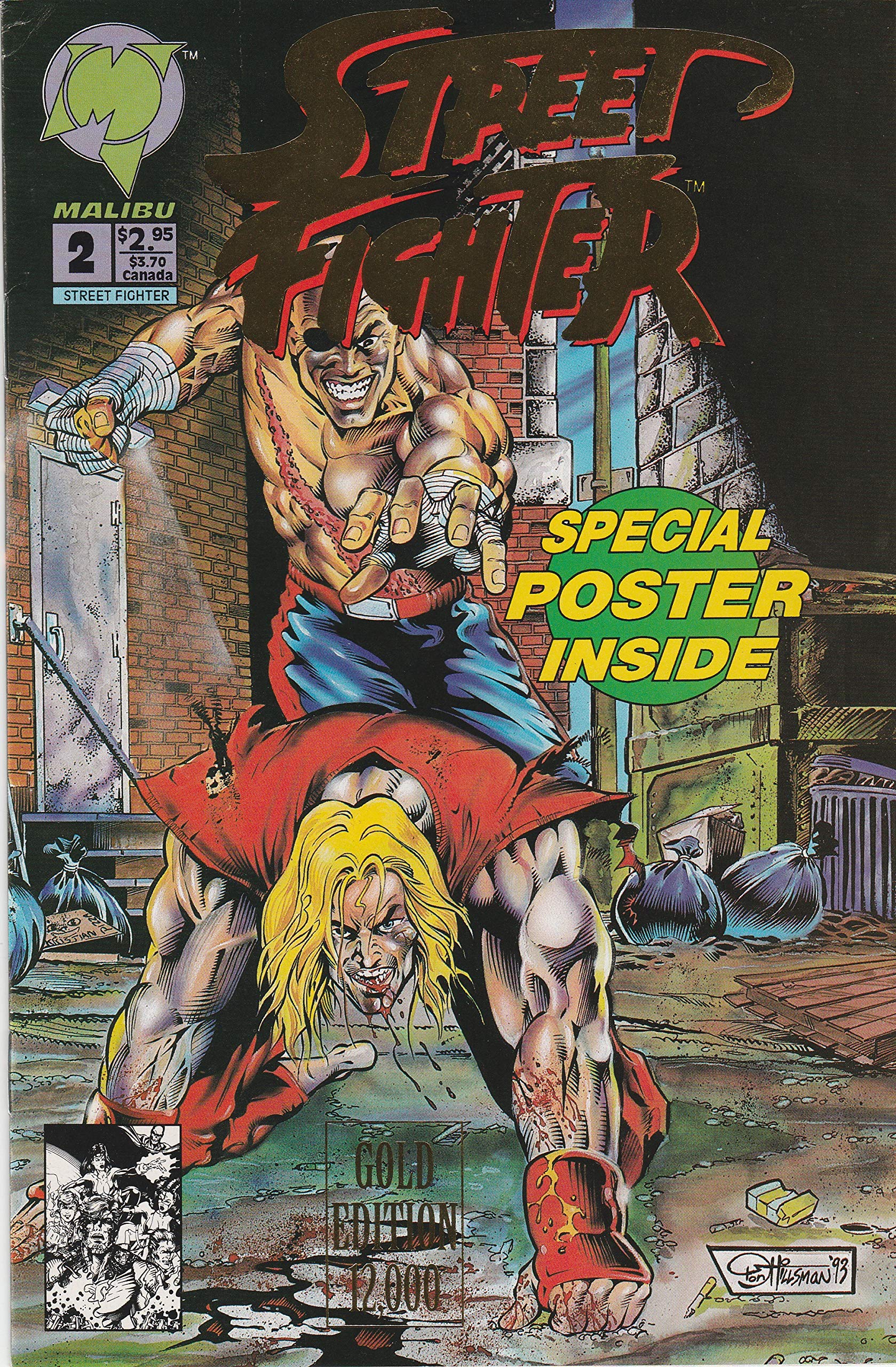 Street Fighter #2 GOLD FOIL EDITION 12,000 Copies 1993 Malibu