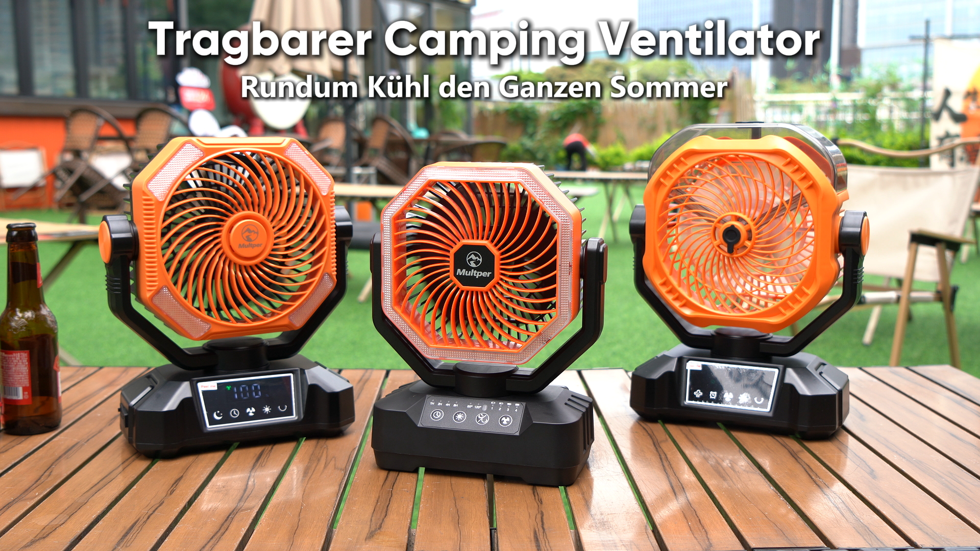 Multper 20000mAh Akku Camping Ventilator mit Fernbedienung & LED, Tragbarer Ventilator Akku mit 120° Oszillierbar, Timer, Haken, USB Ventilator Leise Tischventilator für Zelt, Outdoor, Reisen, Zuhause Küche, Haushalt & Wohnen
