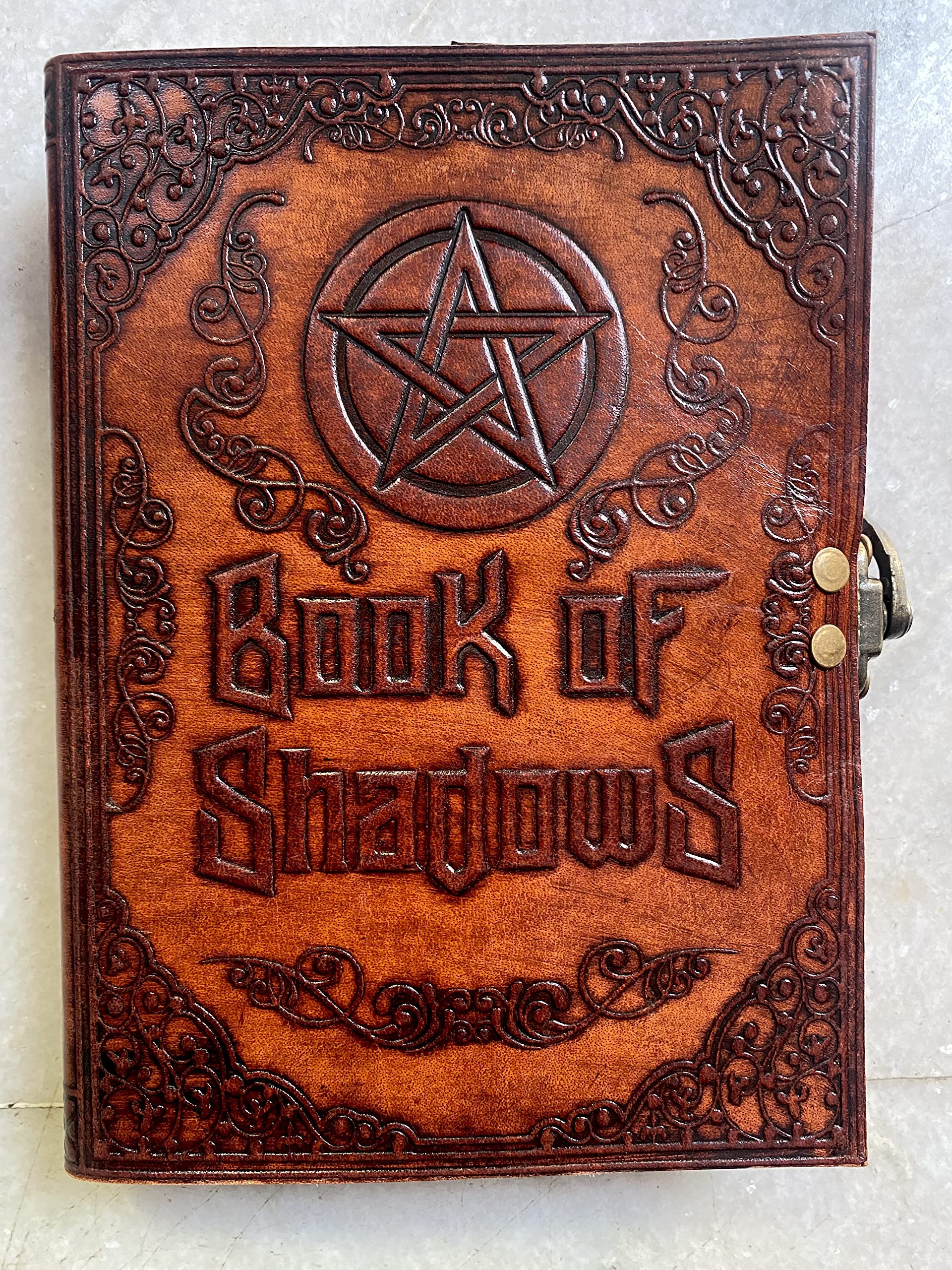 MONTEXOO Leder Journal Nachfüllbares Notizbuch mit linierten Seiten - 5x7 Journals zum Schreiben Tagebuch Notizblock - 200 Seiten Vintage Book of Shadows Braun