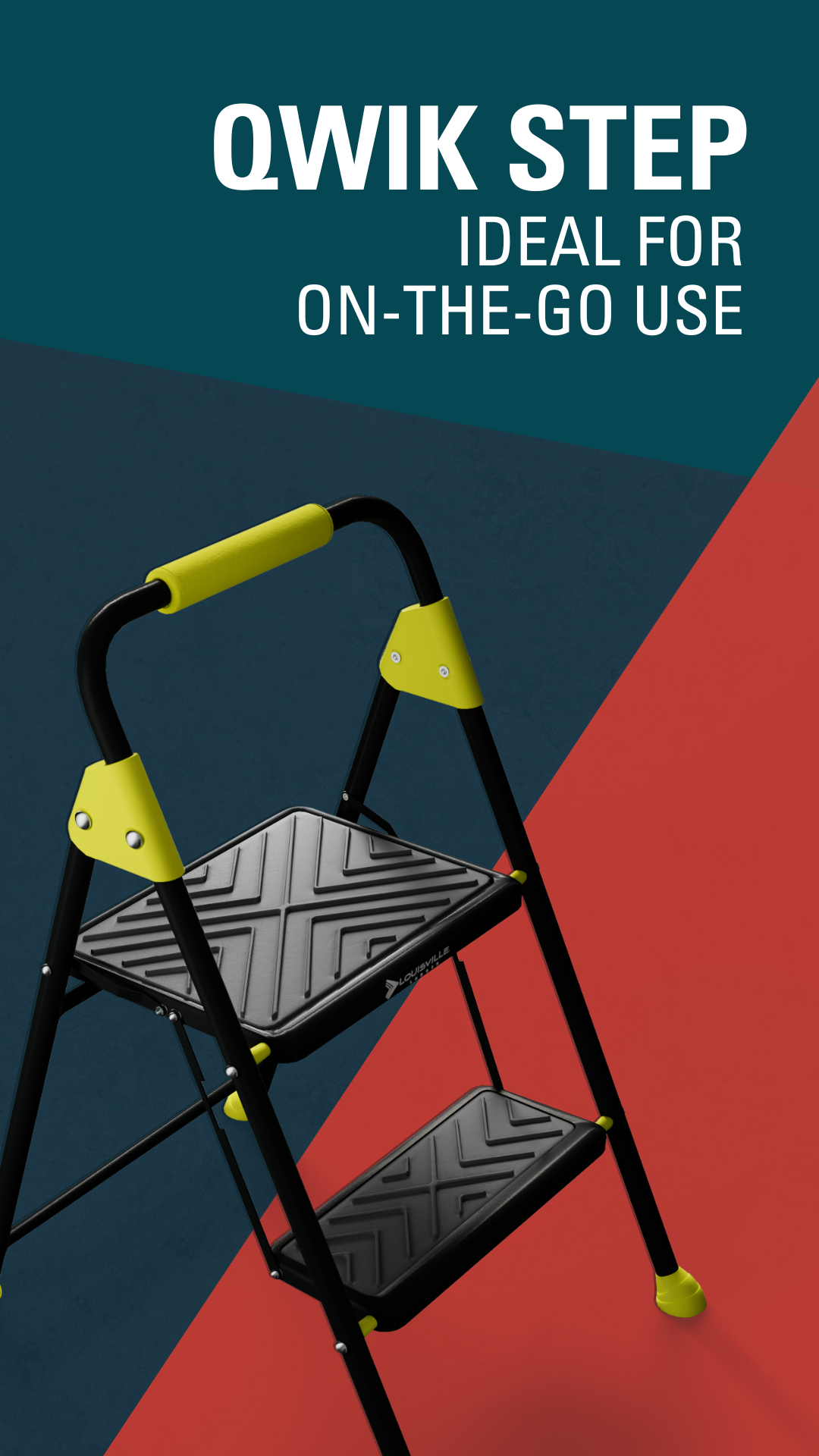Louisville Ladder Qwik Step 2 Step Ladder, Step Stool with Anti