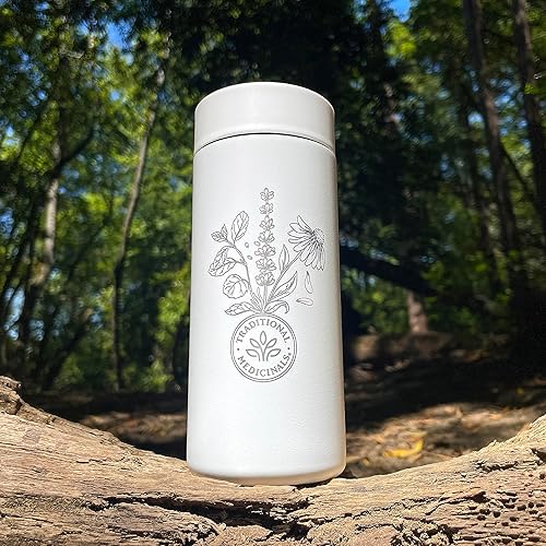 Miniatura 3 de Traditional Medicinals - Miir 360 Traveler - Vaso aislado al vacío de doble pared de acero inoxidable, color blanco, 12 onzas líquidas